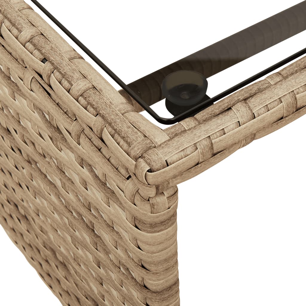 Hagesofa Med Bord Og Puter L-Formet Blandet Beige Polyrotting