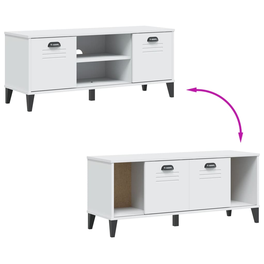 Skobenk Viken Hvit 106X35X45 Cm Konstruert Tre