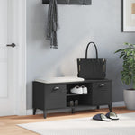Skobenk Viken Svart 106X35X45 Cm Konstruert Tre