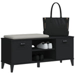 Skobenk Viken Svart 106X35X45 Cm Konstruert Tre