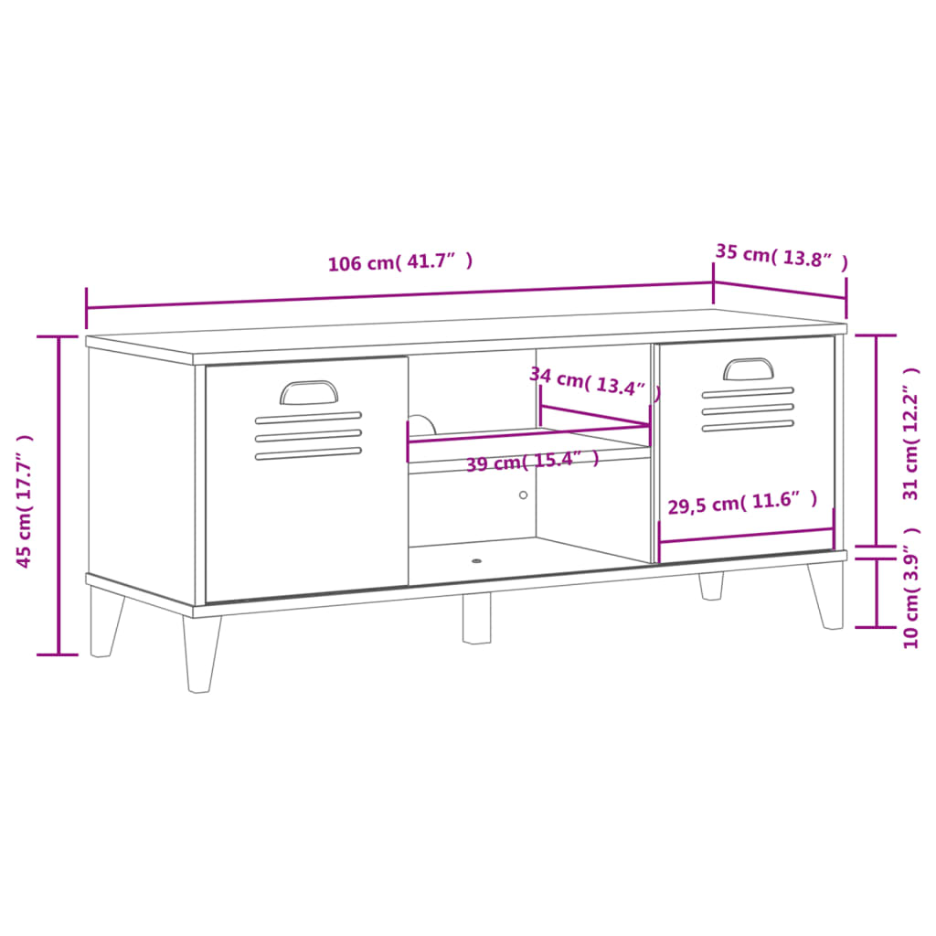 Skobenk Viken Svart 106X35X45 Cm Konstruert Tre