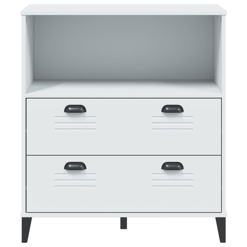 Bokhylle Viken Hvit 80X40X90 Cm Konstruert Tre