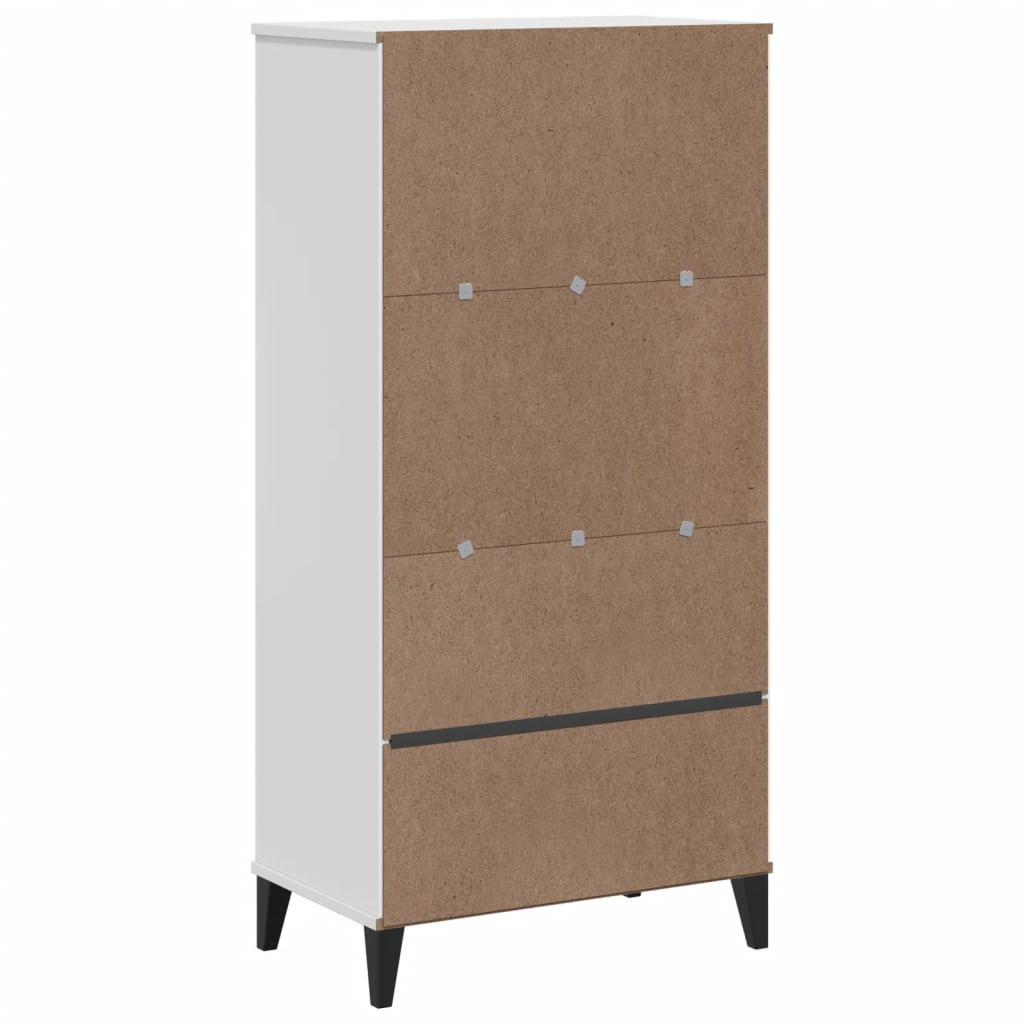 Bokhylle Viken Hvit 60X35X123 Cm Konstruert Tre