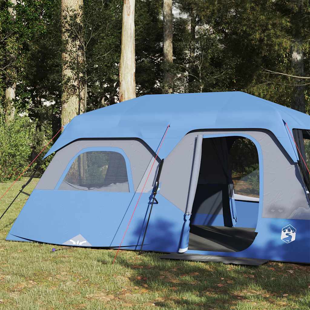 Campingtelt 9 Personer Blå Hurtigutløser Vanntett