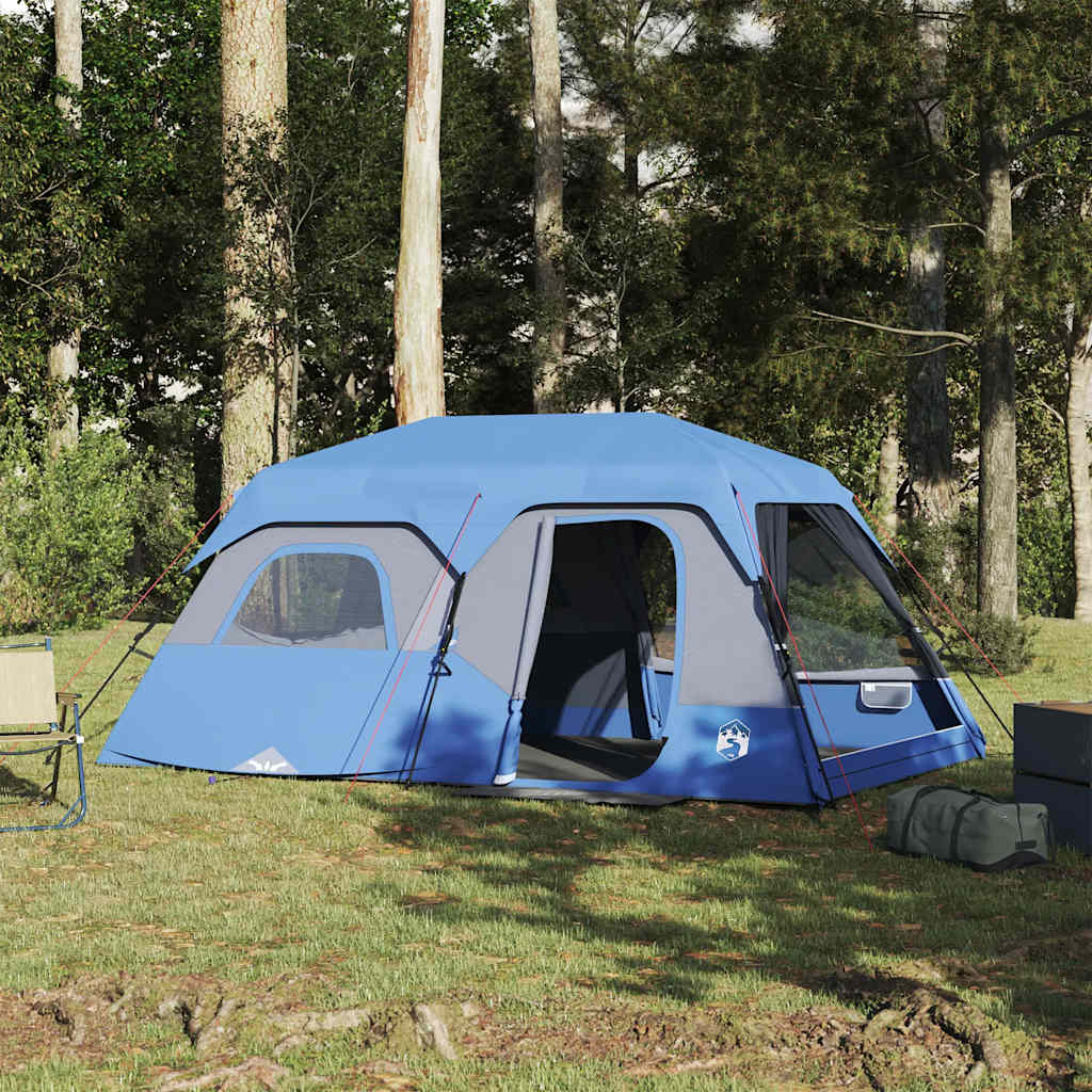 Campingtelt 9 Personer Blå Hurtigutløser Vanntett