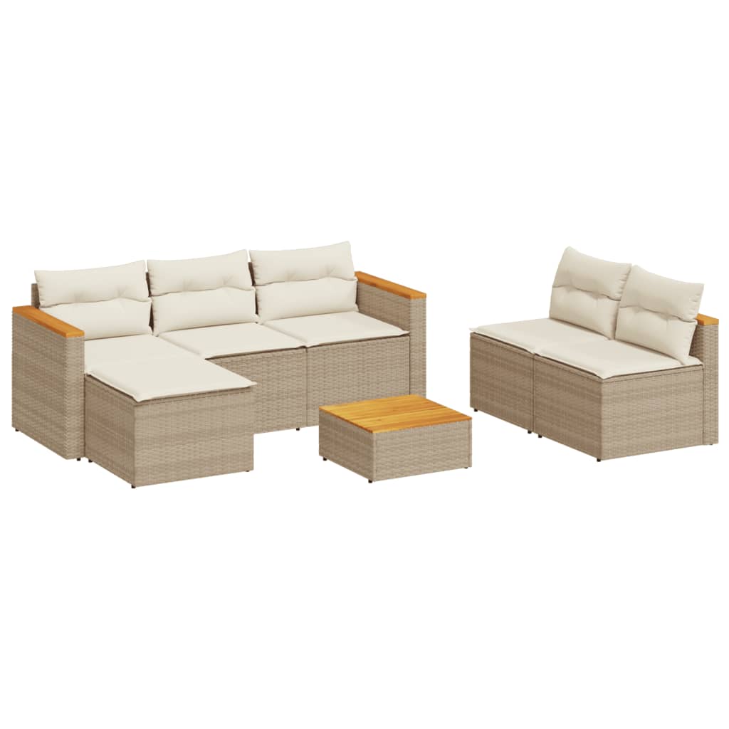 Hagesofaer Med Puter 5 Deler Beige Polyrotting Akasie