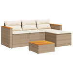 Hagesofaer Med Puter 5 Deler Beige Polyrotting Akasie