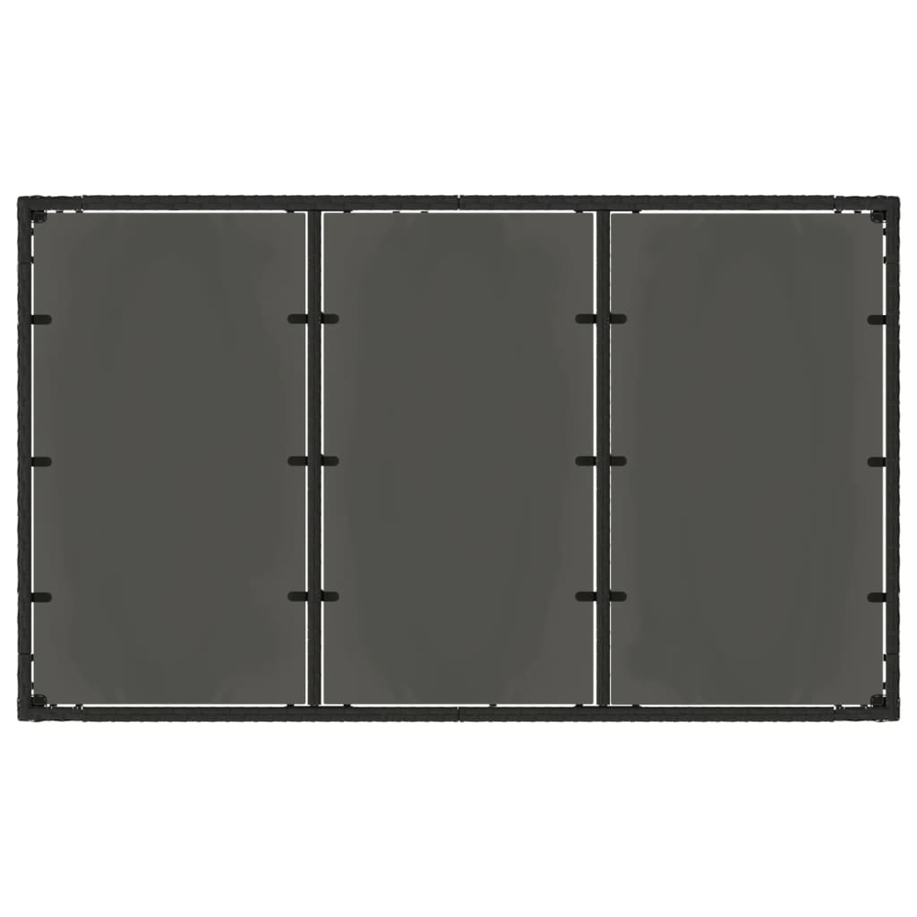 Hagebord Med Glassplate Svart 150X90X75 Cm Polyrotting
