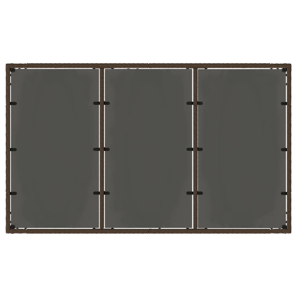 Hagebord Med Glassplate Brun 150X90X75 Cm Polyrotting