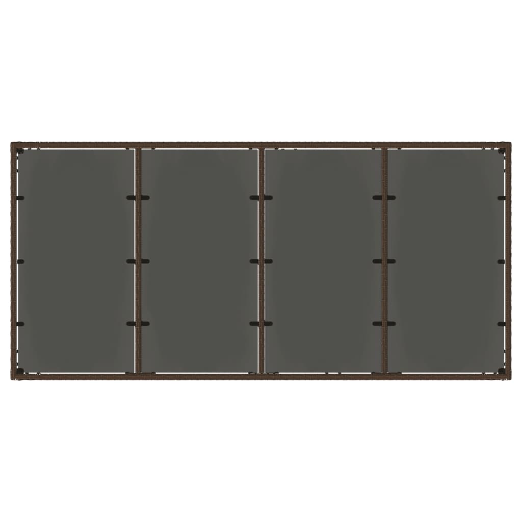 Hagebord Med Glassplate Brun 190X90X75 Cm Polyrotting
