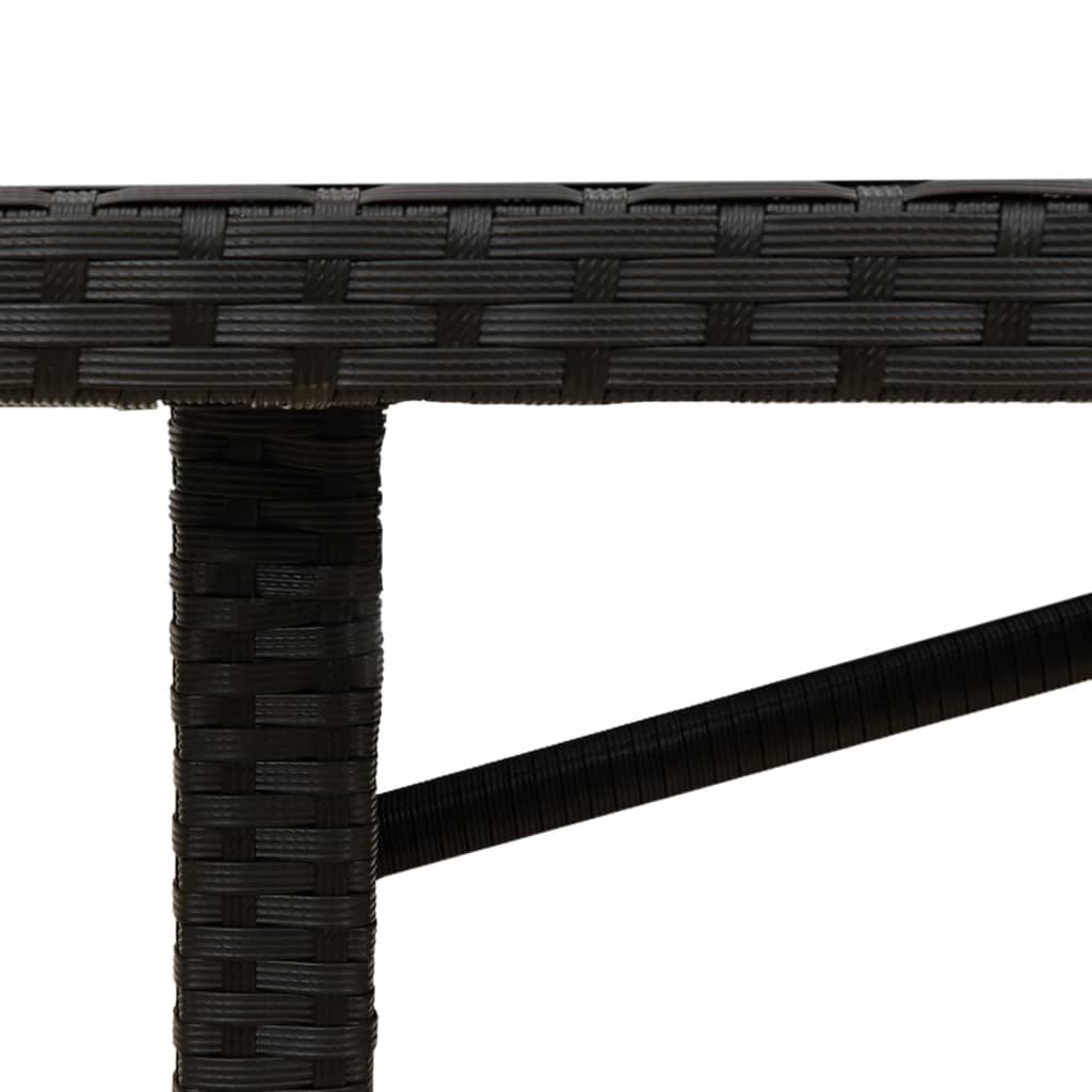 Hagebord Med Topp I Akasietre Svart 190X80X75 Cm Polyrotting