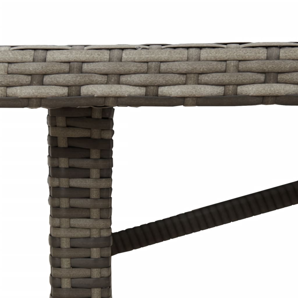 Hagebord Med Topp I Akasietre Grå 190X80X75 Cm Polyrotting