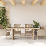 Hagebord Med Glassplate Beige 190X80X75 Cm Polyrotting