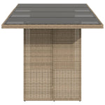 Hagebord Med Glassplate Beige 190X80X75 Cm Polyrotting
