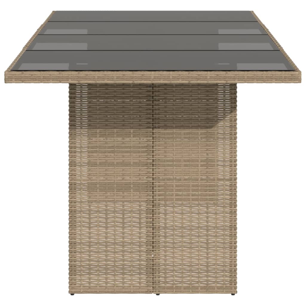 Hagebord Med Glassplate Beige 190X80X75 Cm Polyrotting