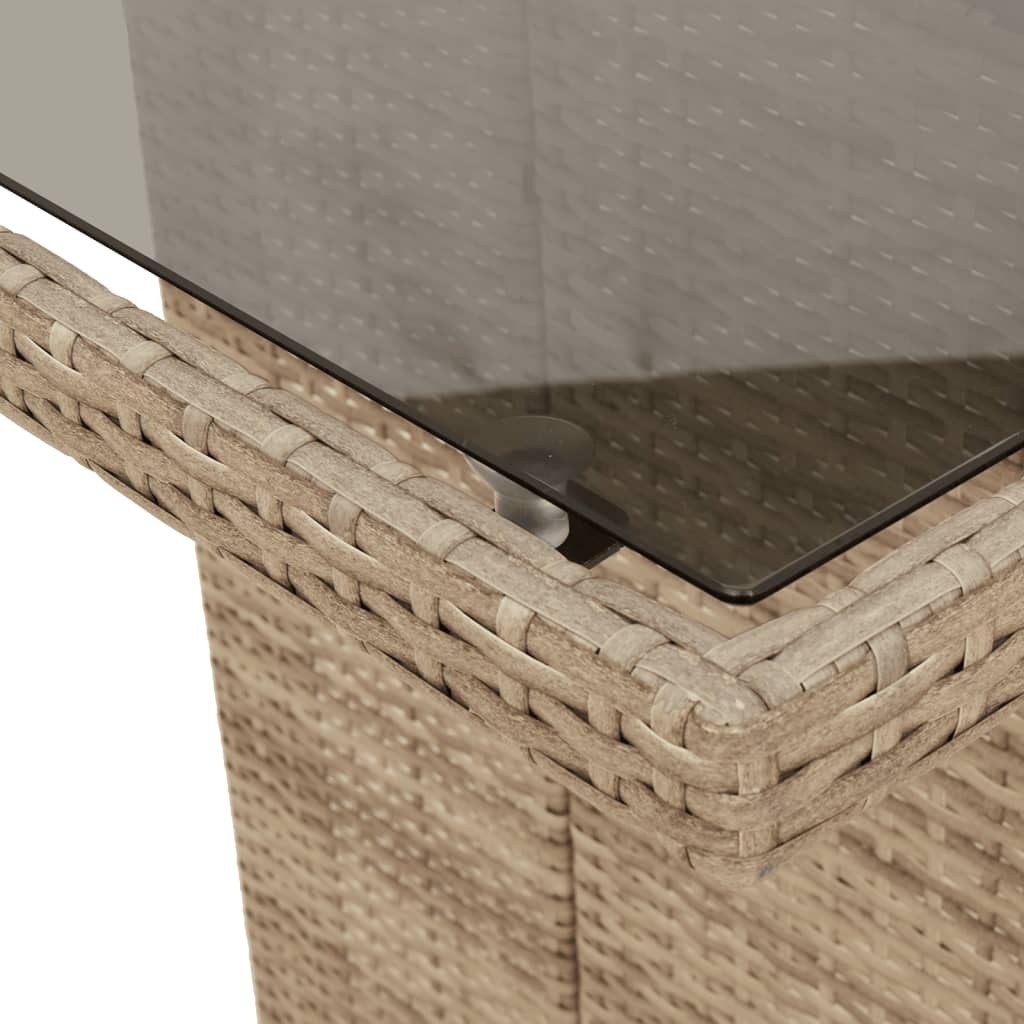 Hagebord Med Glassplate Beige 190X80X75 Cm Polyrotting