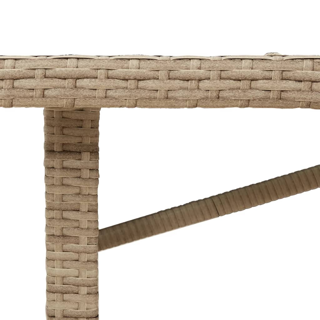 Hagebord Med Glassplate Beige 190X80X75 Cm Polyrotting