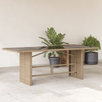 Hagebord Med Glassplate Beige 190X80X75 Cm Polyrotting