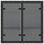 Hagebord Med Glassplate Svart 55X55X37 Cm Polyrotting