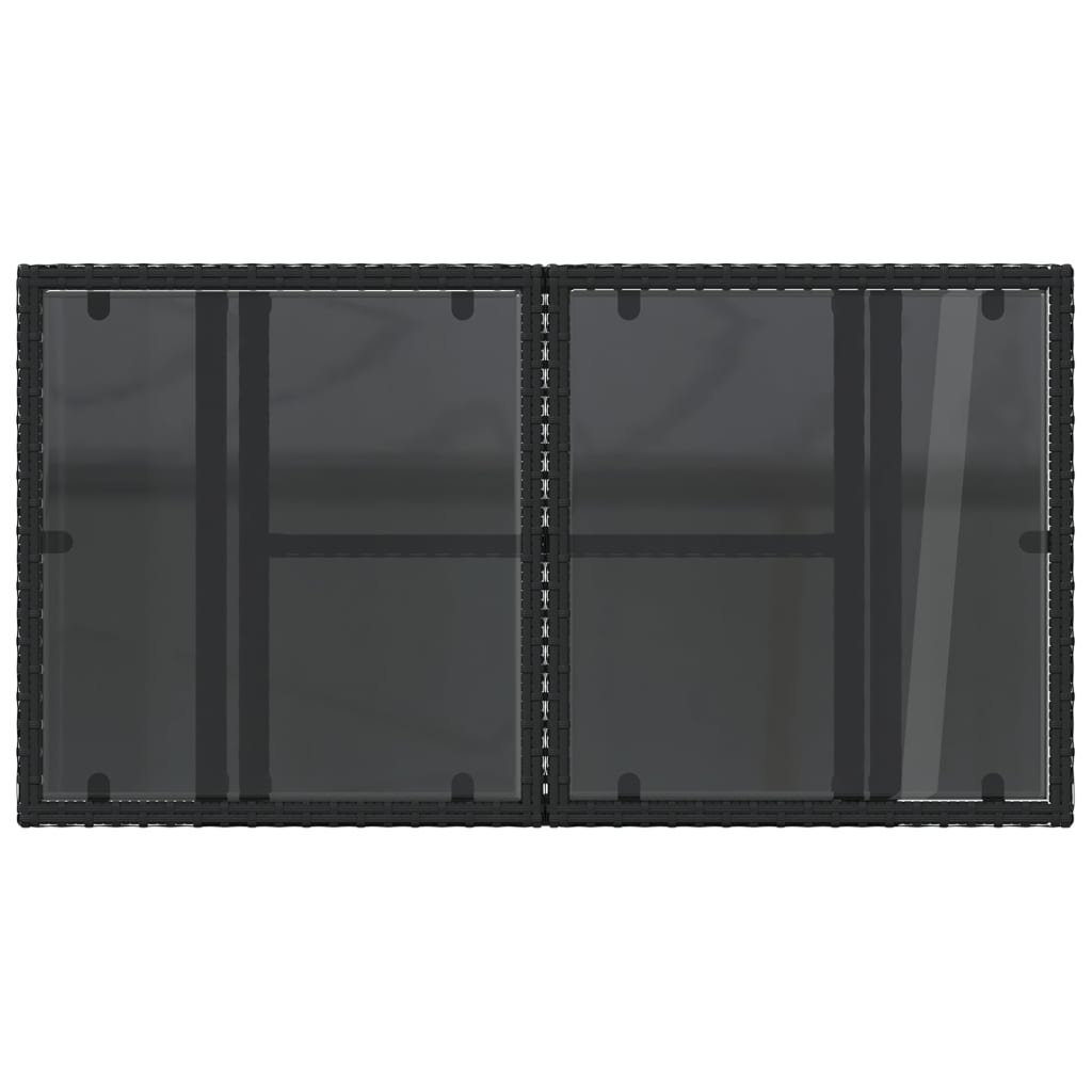 Hagebord Med Glassplate Svart 100X55X73 Cm Polyrotting