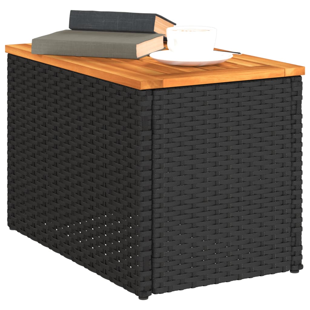 Hagebord 2 Stk Svart 55X34X37 Cm Polyrotting Heltre