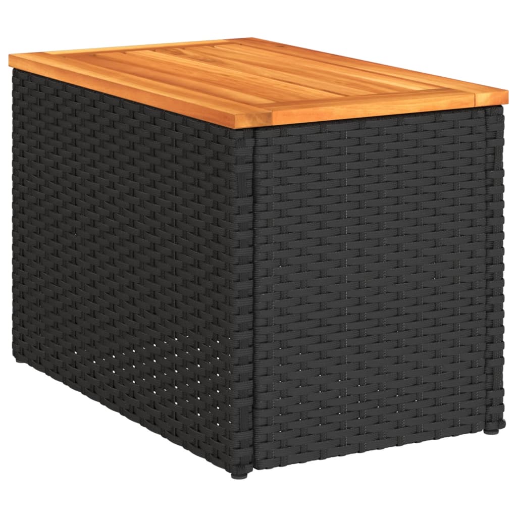 Hagebord 2 Stk Svart 55X34X37 Cm Polyrotting Heltre