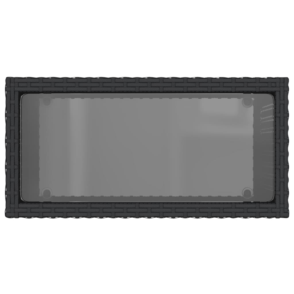Hagebord Med Glassplate Svart 58X27,5X55 Cm Polyrotting