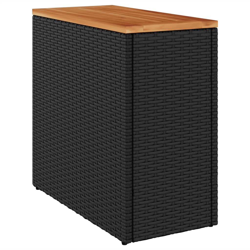 Hagebord Med Treplate Svart 58X27,5X55 Cm Polyrotting