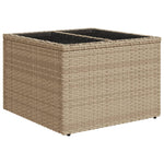 Hagebord Med Glassplate Beige 55X55X37 Cm Polyrotting