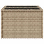 Hagebord Med Glassplate Beige 55X55X37 Cm Polyrotting