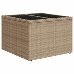 Hagebord Med Glassplate Beige 55X55X37 Cm Polyrotting