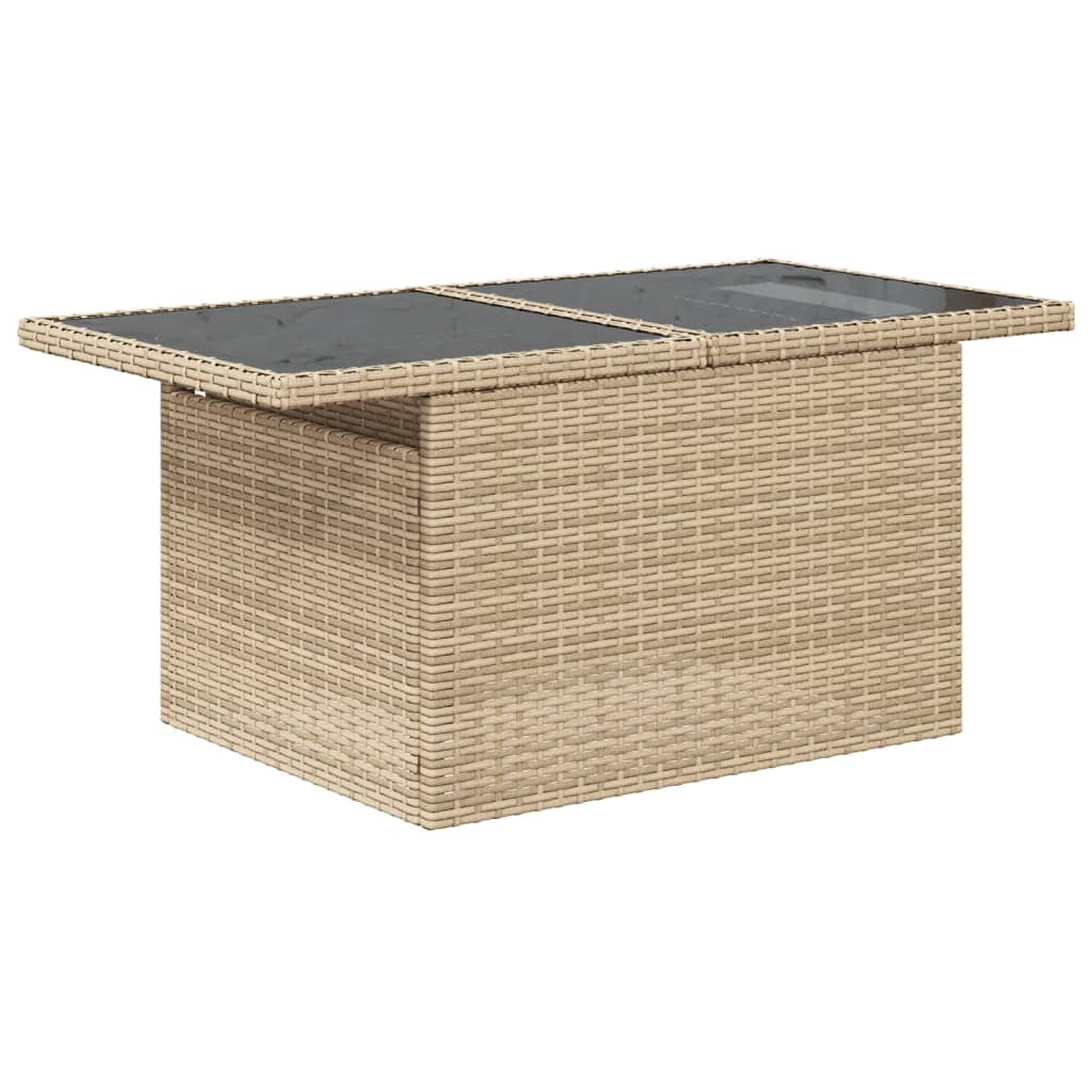 Hagebord Med Glassplate Beige 100X55X73 Cm Polyrotting