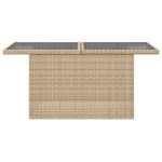 Hagebord Med Glassplate Beige 100X55X73 Cm Polyrotting