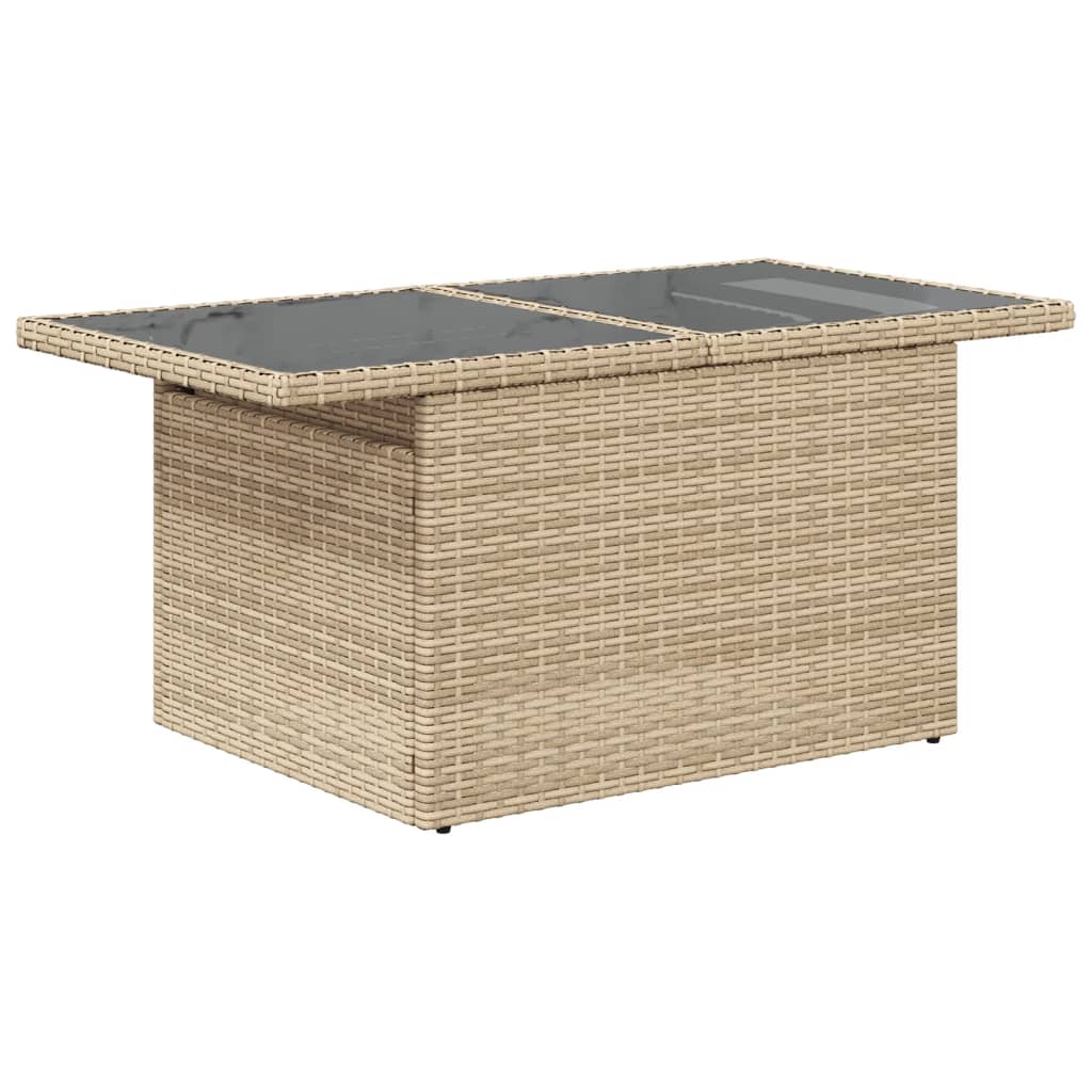 Hagebord Med Glassplate Beige 100X55X73 Cm Polyrotting