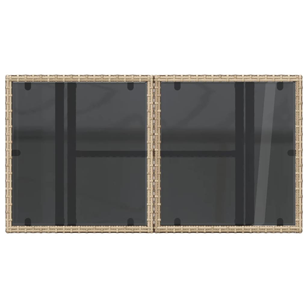 Hagebord Med Glassplate Beige 100X55X73 Cm Polyrotting