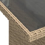 Hagebord Med Glassplate Beige 100X55X73 Cm Polyrotting