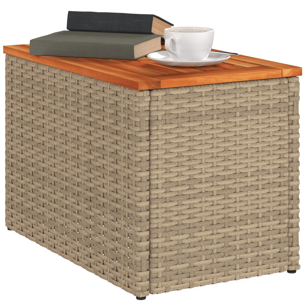 Hagebord 2 Stk Beige 55X34X37 Cm Polyrotting Heltre