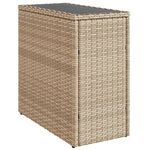 Hagebord Med Glassplate Beige 58X27,5X55 Cm Polyrotting