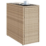 Hagebord Med Glassplate Beige 58X27,5X55 Cm Polyrotting