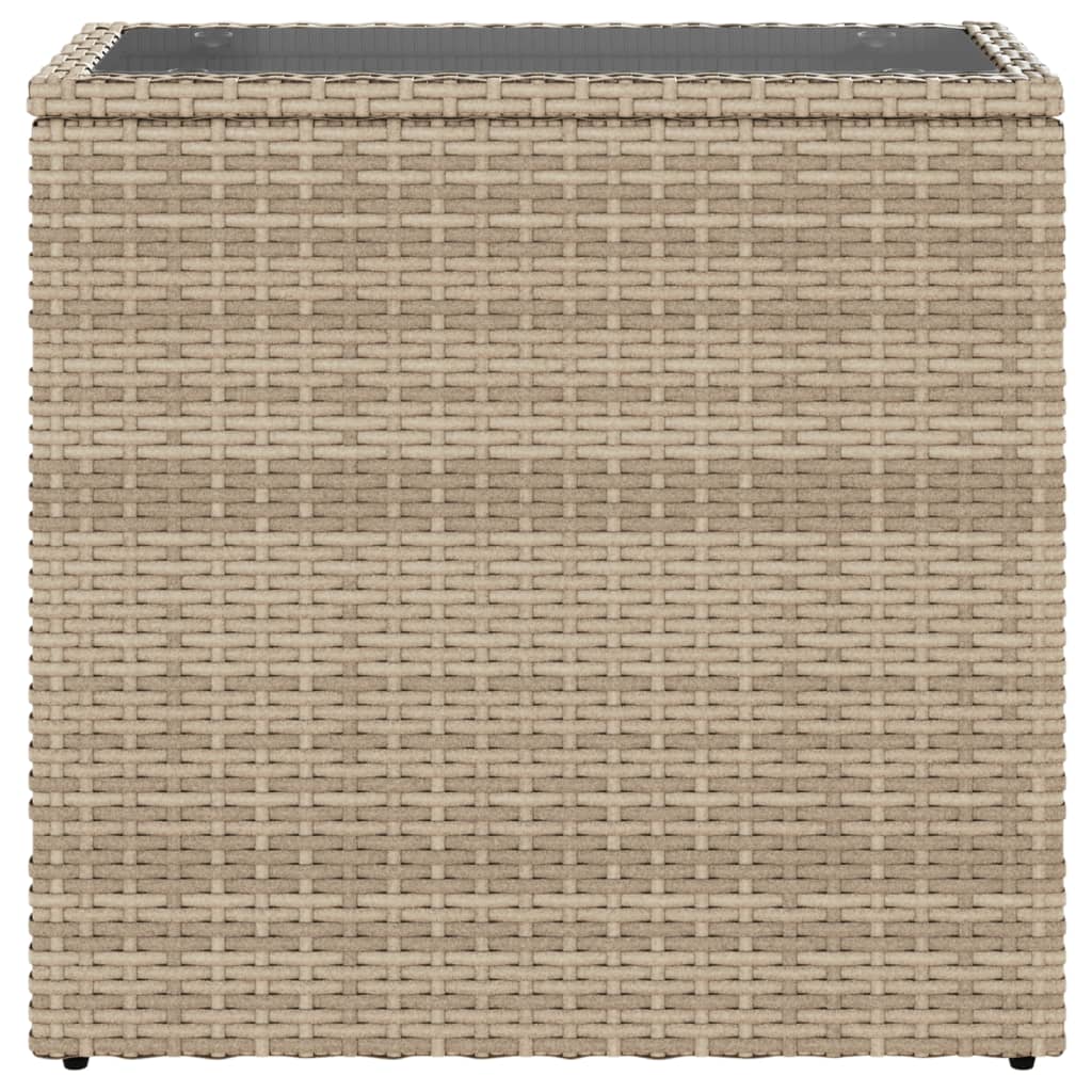 Hagebord Med Glassplate Beige 58X27,5X55 Cm Polyrotting