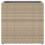 Hagebord Med Glassplate Beige 58X27,5X55 Cm Polyrotting
