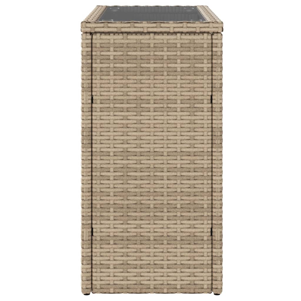Hagebord Med Glassplate Beige 58X27,5X55 Cm Polyrotting