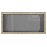 Hagebord Med Glassplate Beige 58X27,5X55 Cm Polyrotting