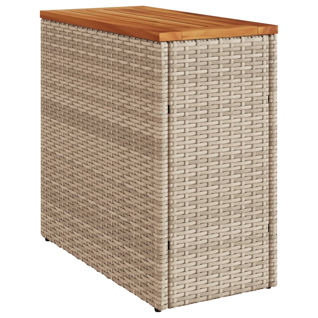 Hagebord Med Treplate Beige 58X27,5X55 Cm Polyrotting