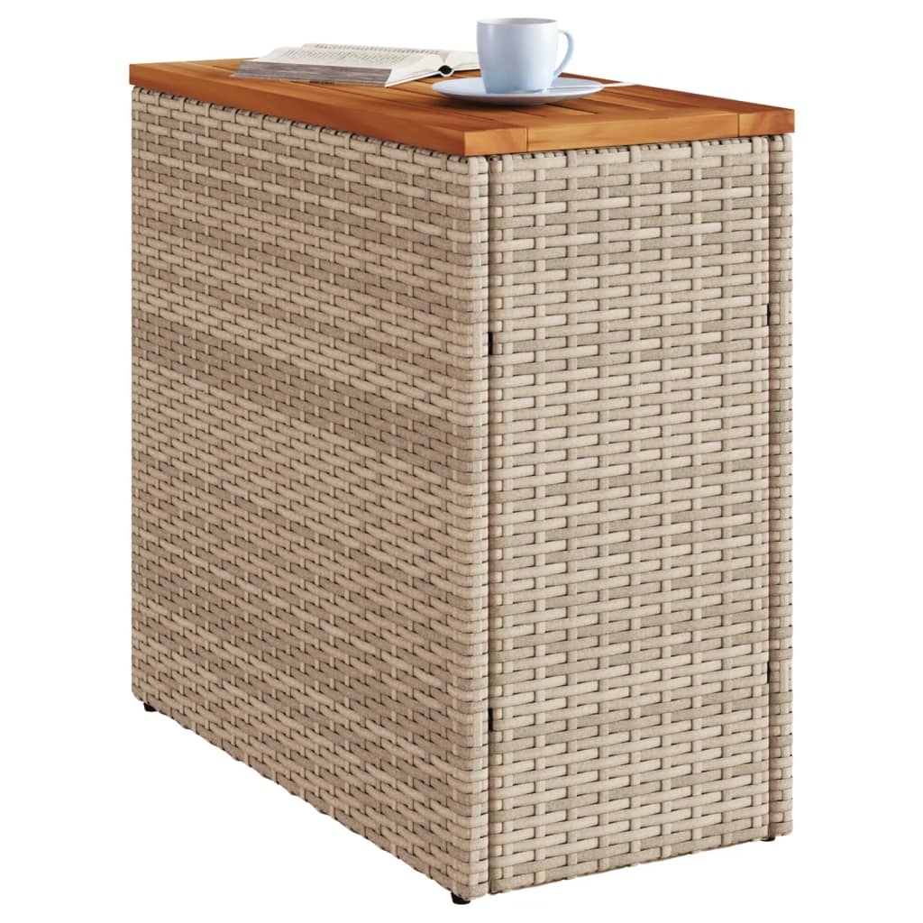 Hagebord Med Treplate Beige 58X27,5X55 Cm Polyrotting