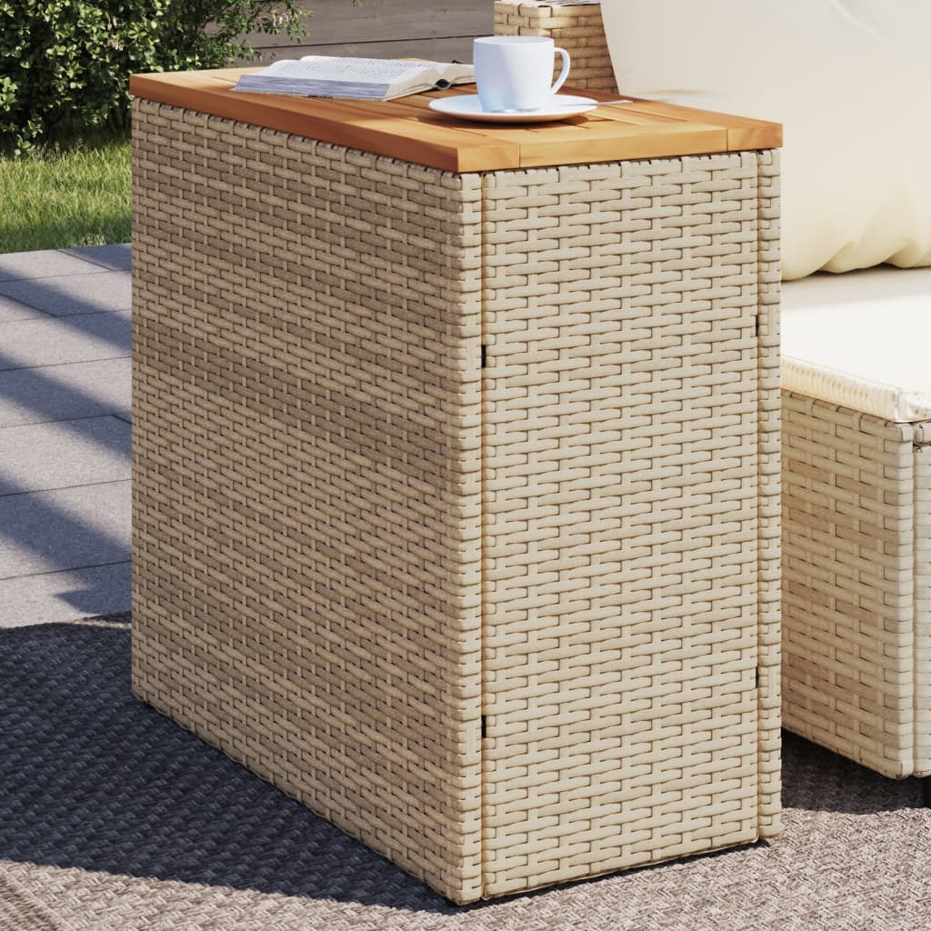 Hagebord Med Treplate Beige 58X27,5X55 Cm Polyrotting