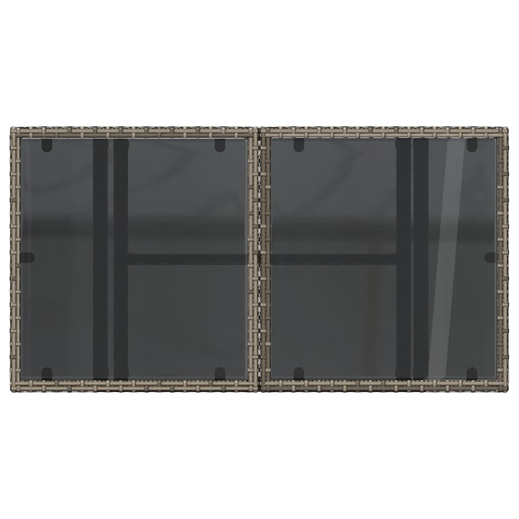 Hagebord Med Glassplate Grå 100X55X73 Cm Polyrotting
