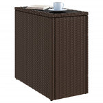 Hagebord Med Glassplate Brun 58X27,5X55 Cm Polyrotting