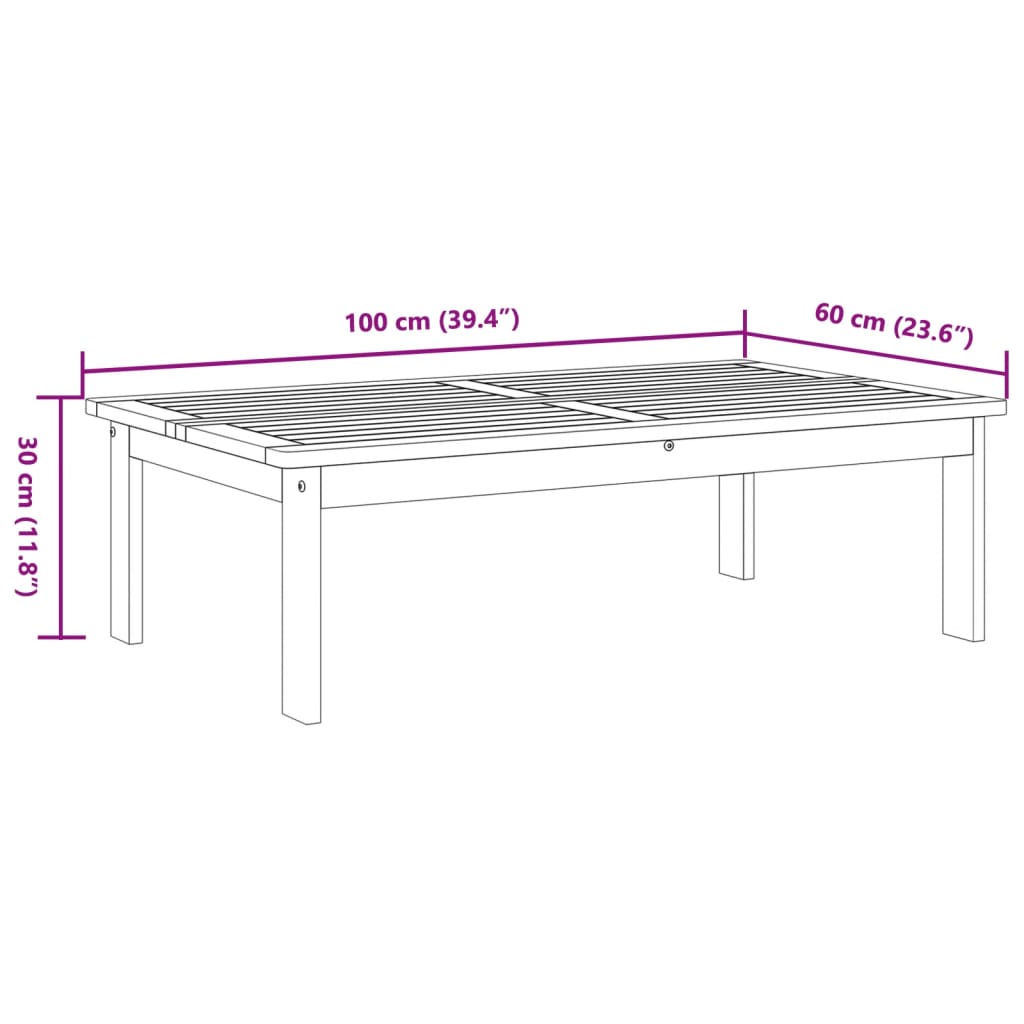 Hagebord 100X60X30 Cm Heltre Akasie
