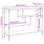 Konsollbord Svart 100X30X75 Cm Konstruert Tre